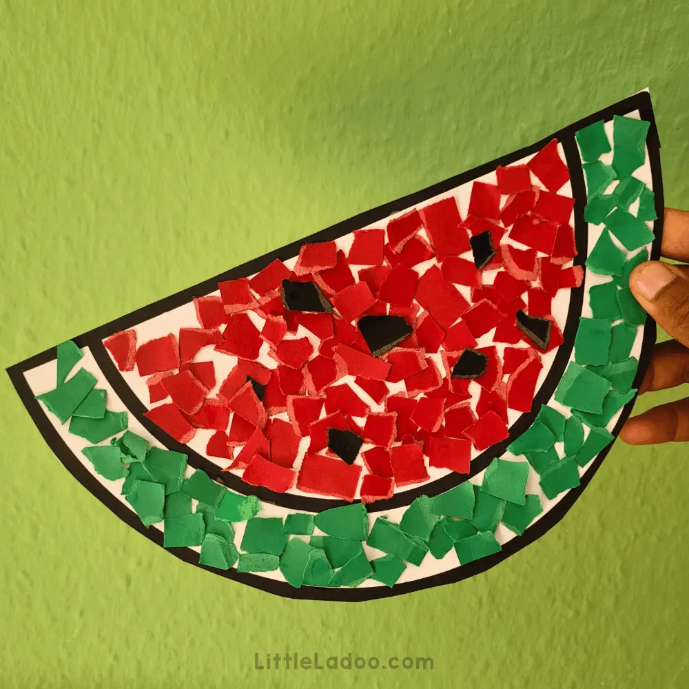 Torn Paper Watermelon Craft