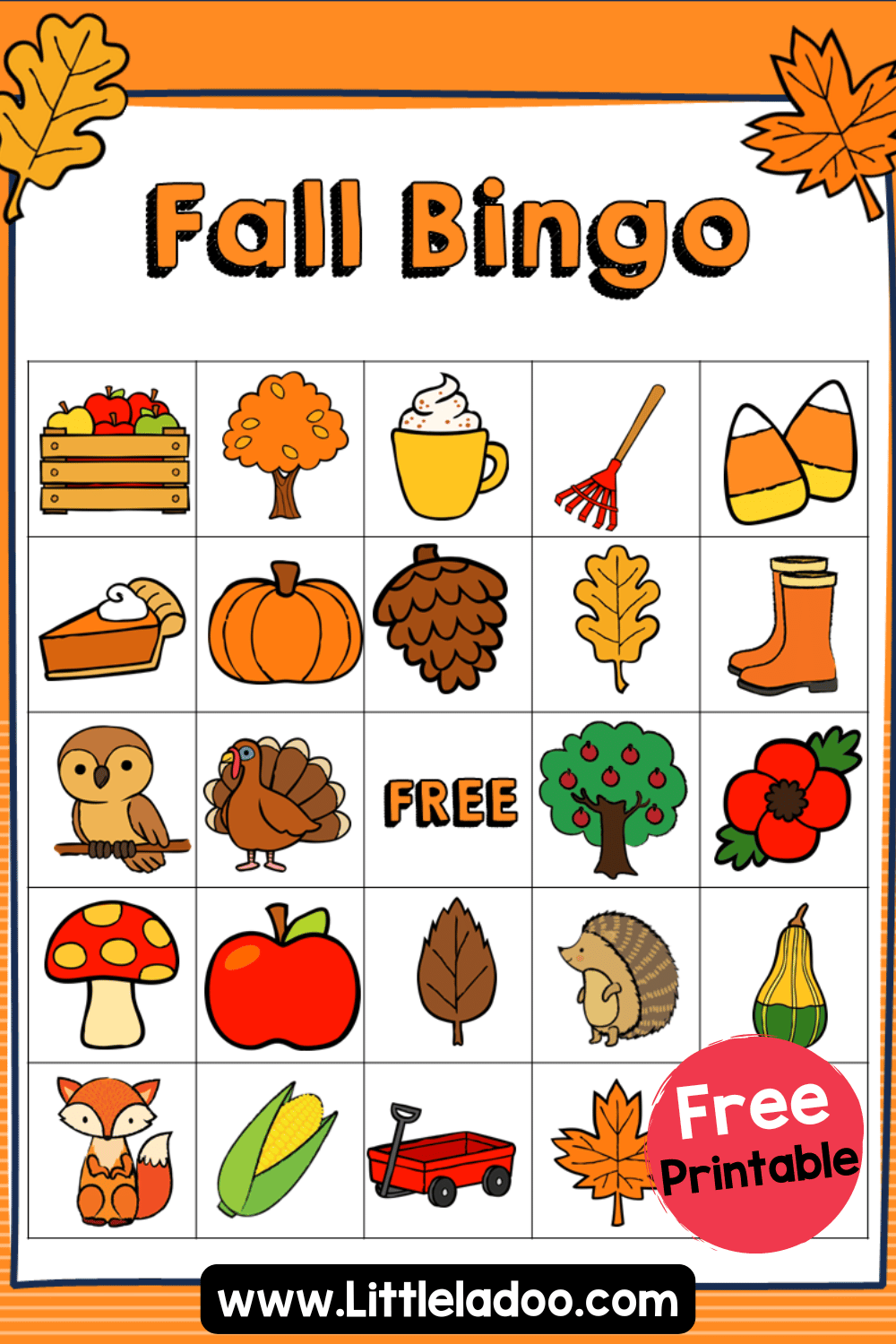 fall bingo {free printable}