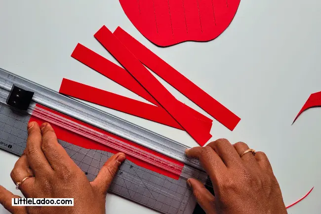 cutting paper strips
