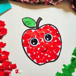 Torn paper Apple craft