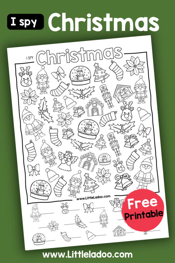 I Spy Christmas Free Printable for Free Christmas I Spy Printable