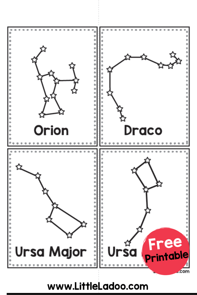 Constellation flashcards free printable 