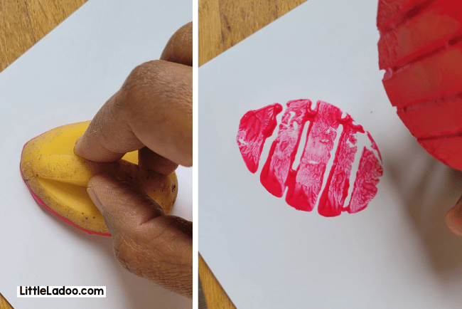 Potato Stamp Easter Eggs