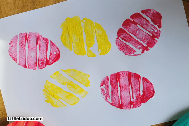 Potato Stamp Easter Eggs
