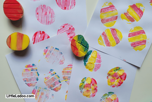 Potato Stamp Easter Eggs