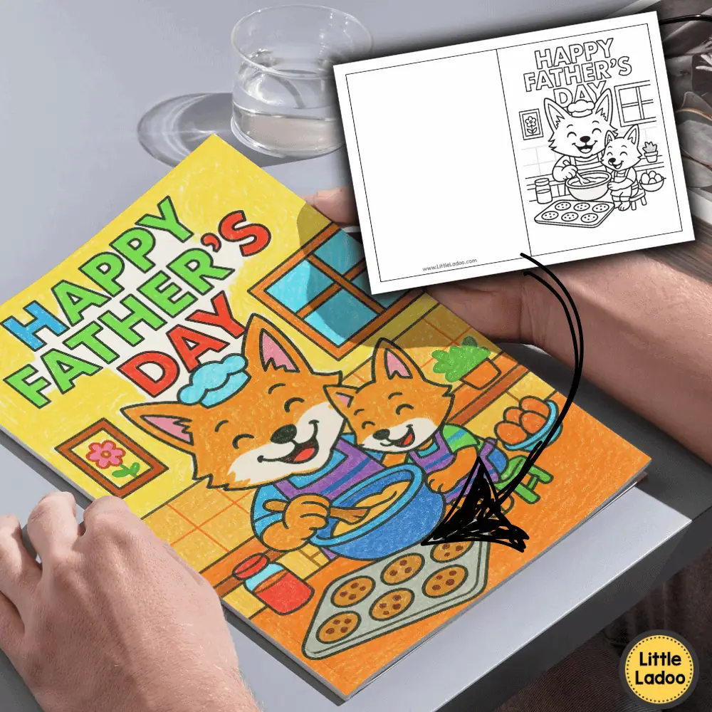Father's day Cards to colour Printable