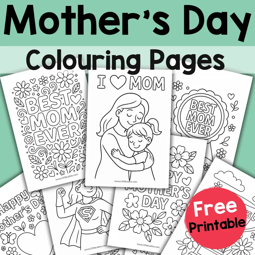 Mother’s Day Colouring Pages {Free Printable}