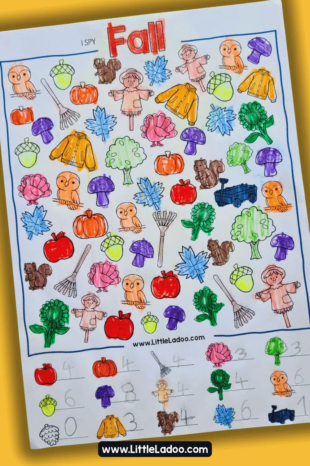 Free Printable I spy Worksheets for kids