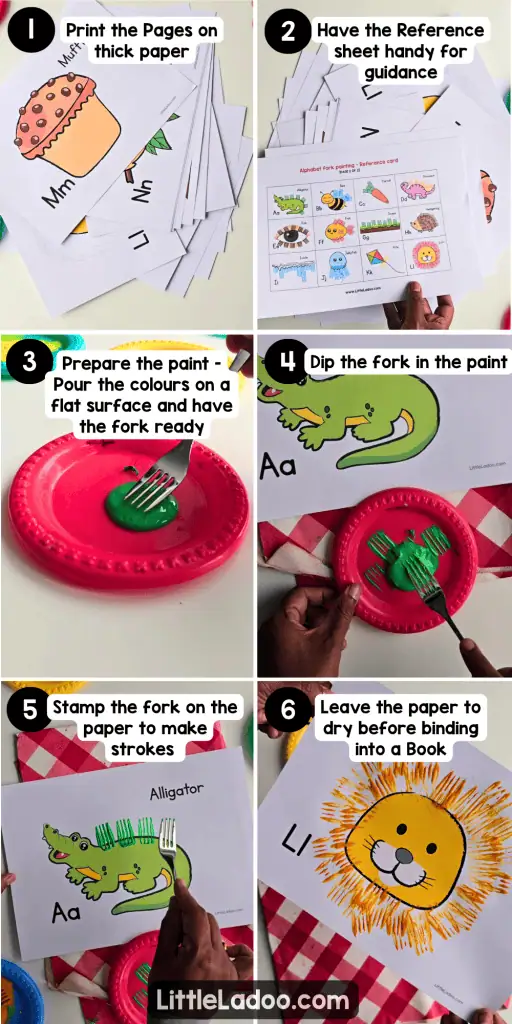 how to do fork painting crafts