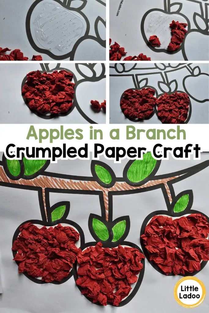 Crumpled Paper Apple craft