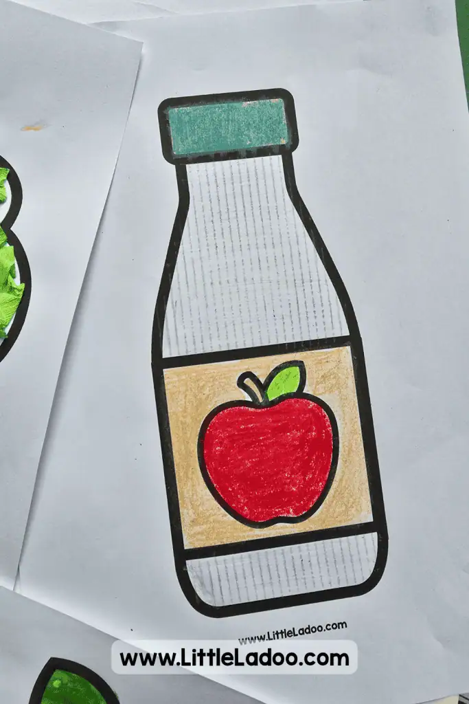 Apple juice Art for kids